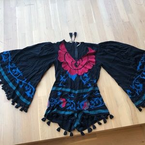 Free People multicolored romper size 6